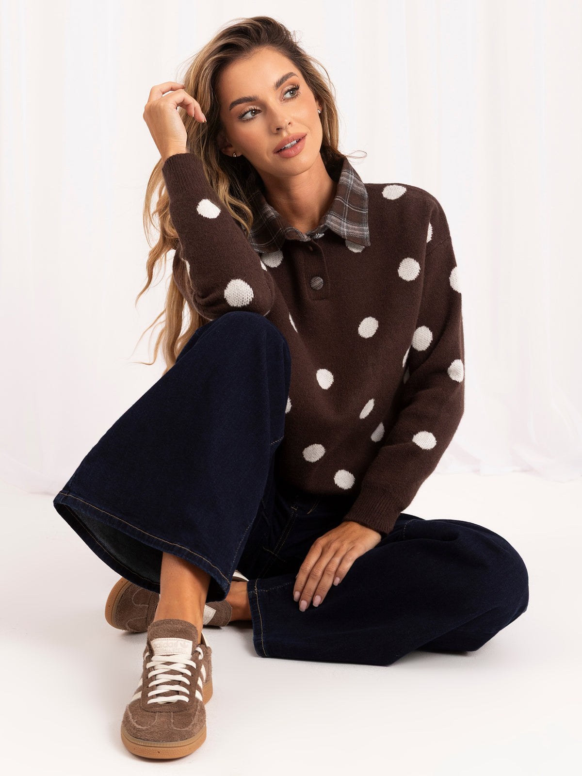 MELFIA – Oversize-Pullover mit Punktmuster
