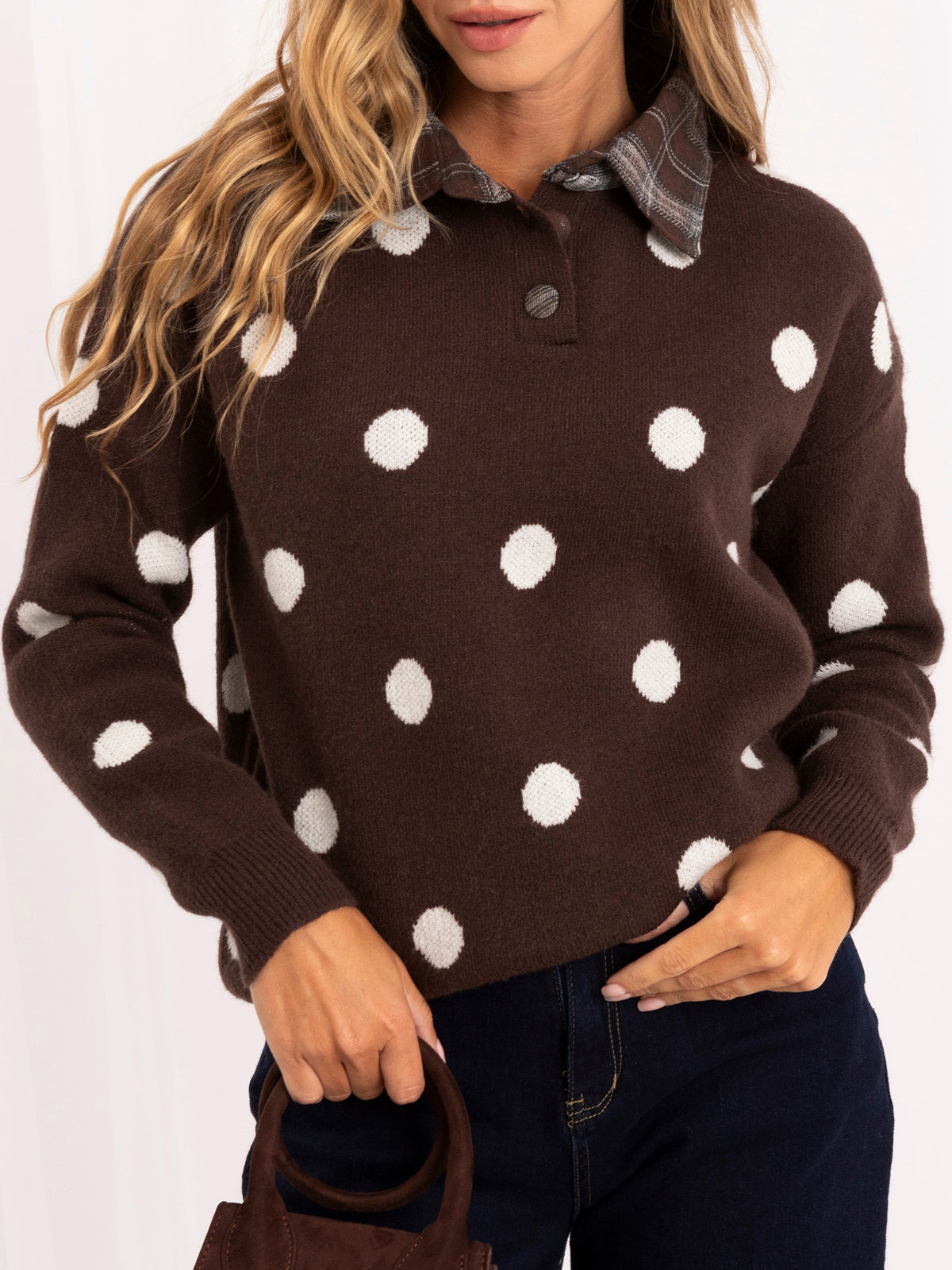 MELFIA – Oversize-Pullover mit Punktmuster