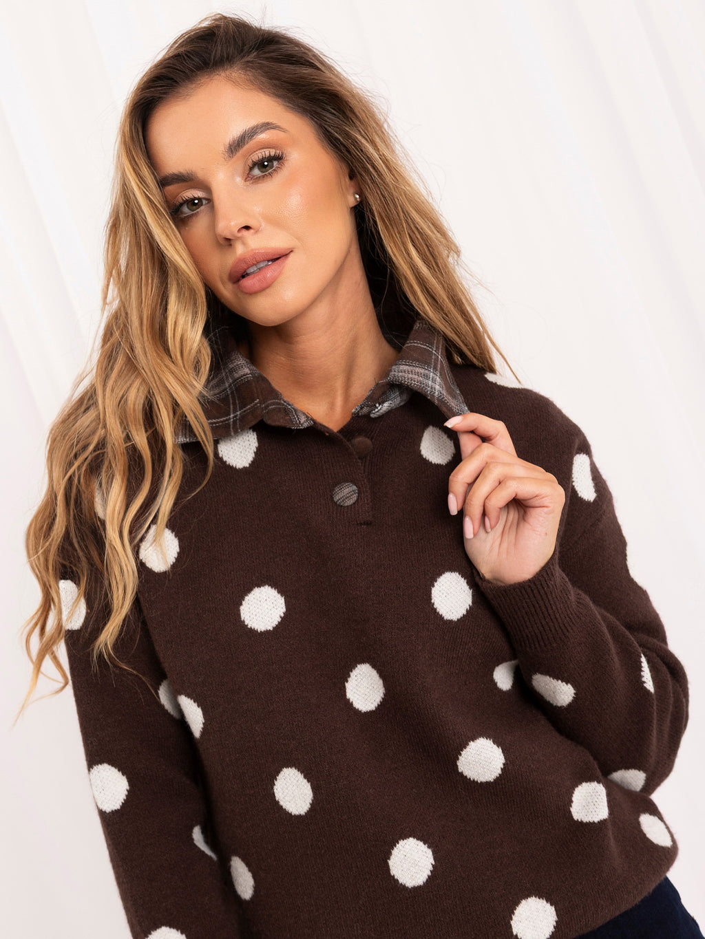 MELFIA – Oversize-Pullover mit Punktmuster