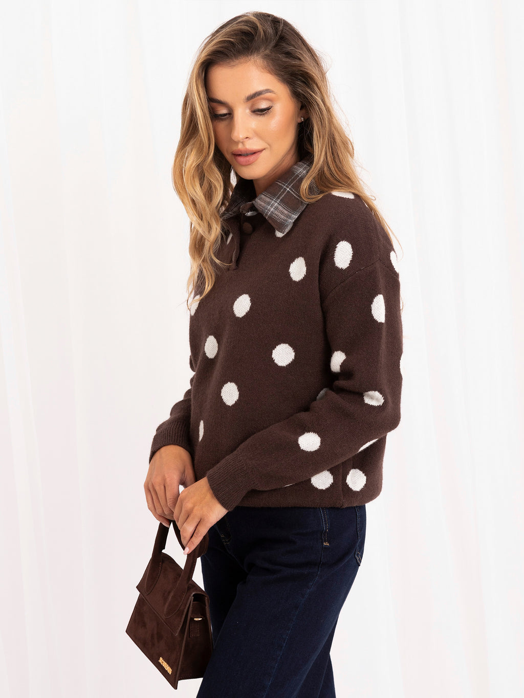MELFIA – Oversize-Pullover mit Punktmuster