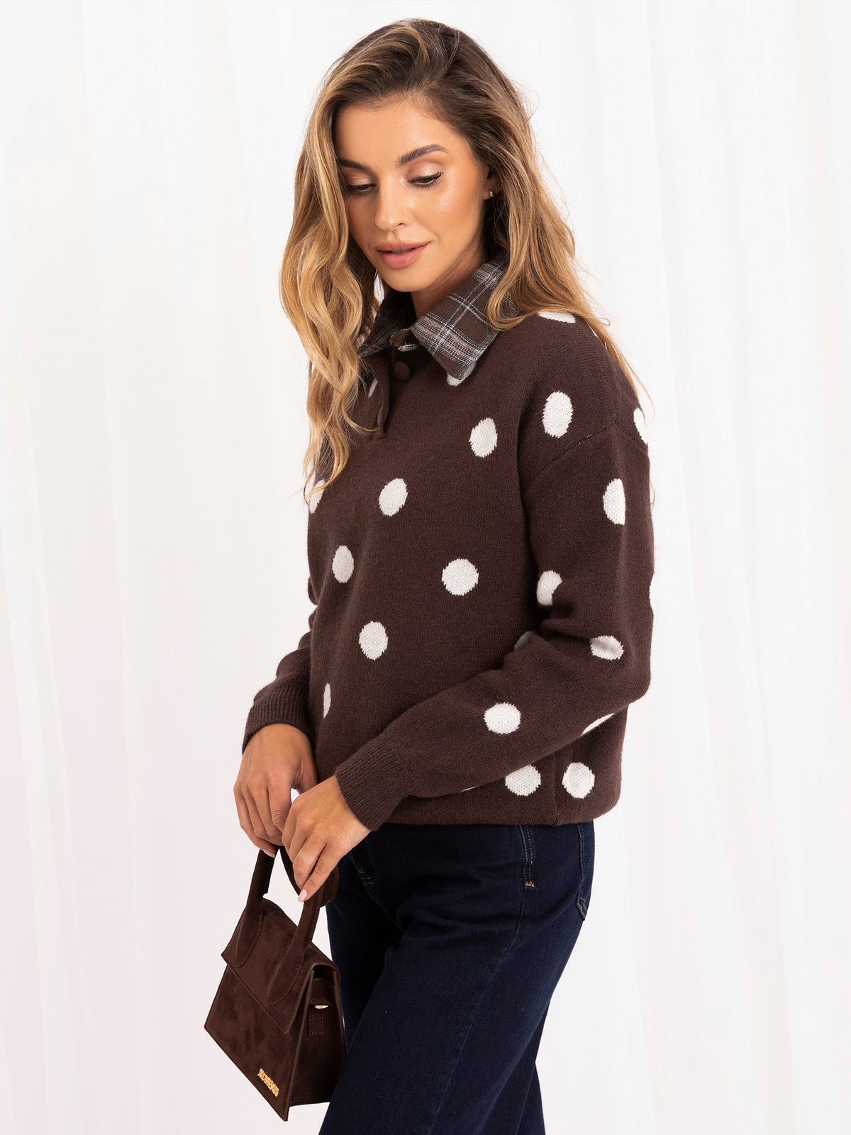 MELFIA – Oversize-Pullover mit Punktmuster