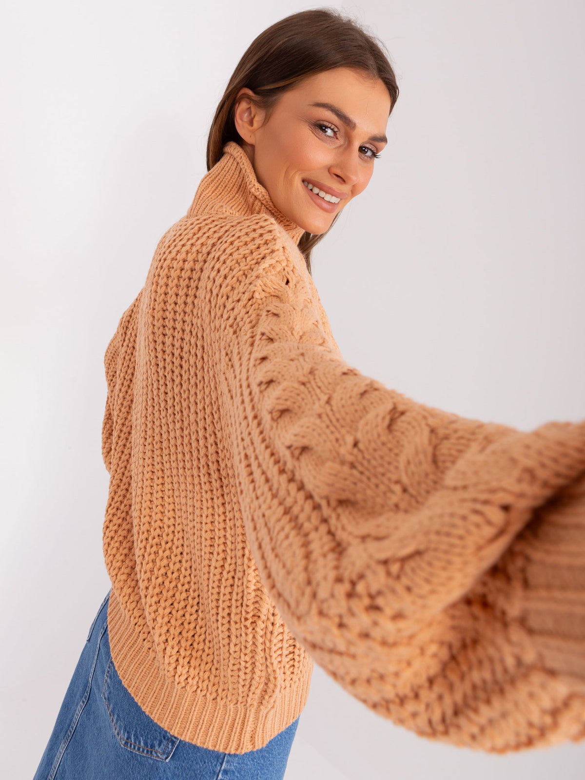 MELFIA – Damen Oversize-Pullover mit Zopfmuster