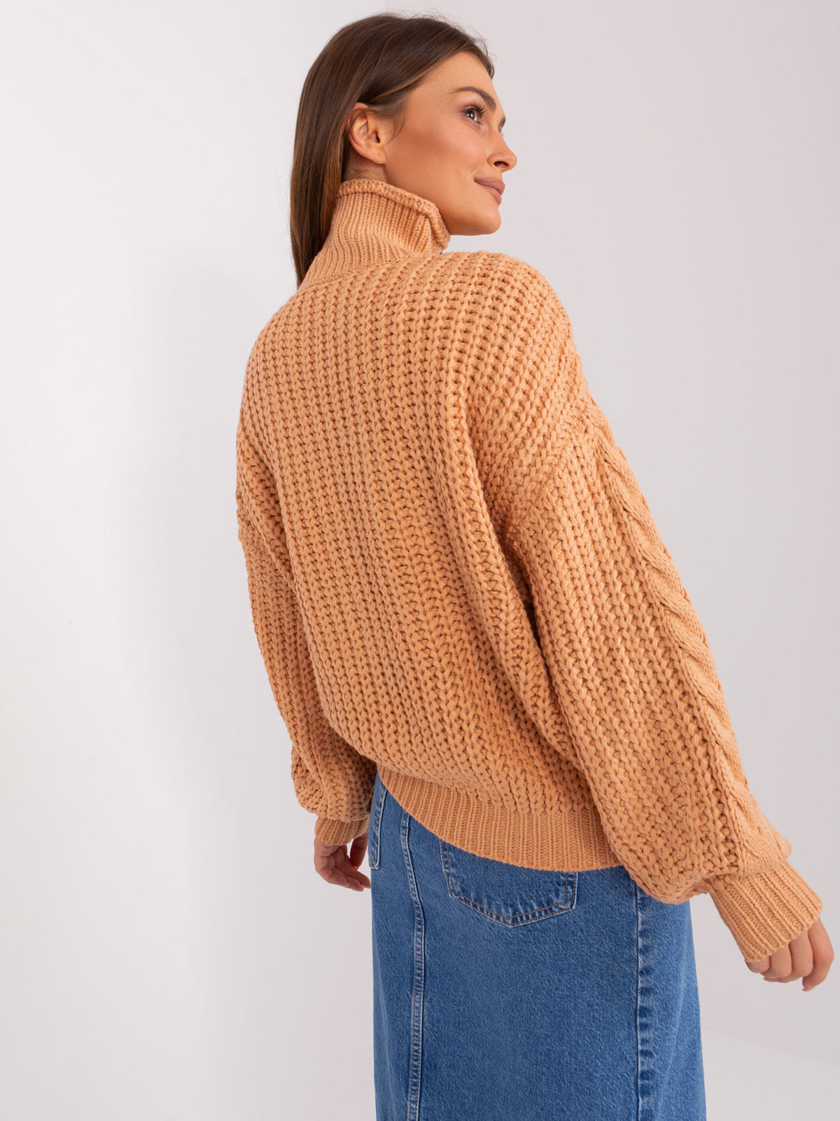 MELFIA – Damen Oversize-Pullover mit Zopfmuster