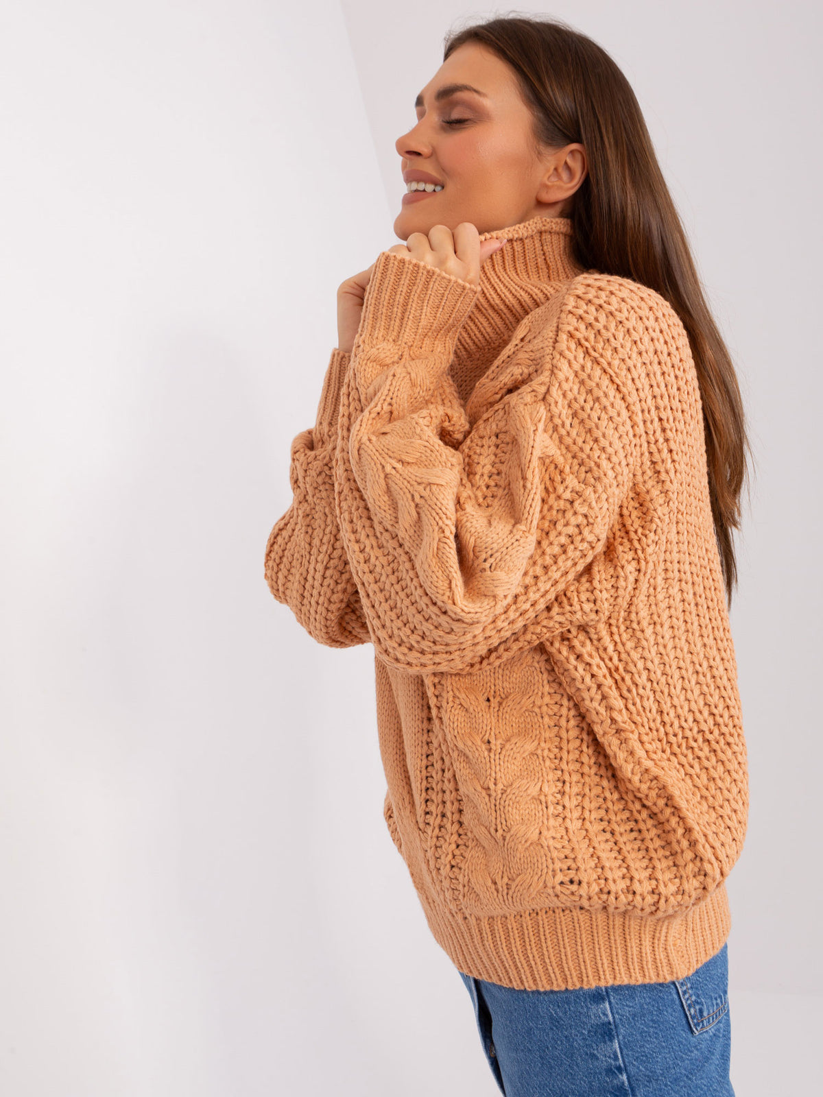 MELFIA – Damen Oversize-Pullover mit Zopfmuster