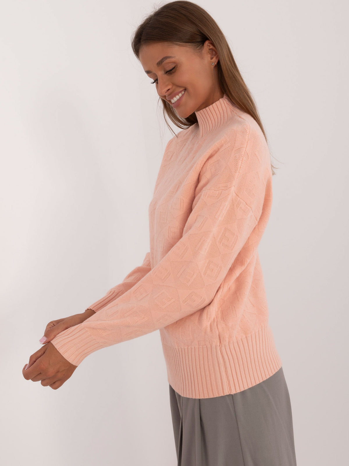 MELFIA – Musterpullover mit Stehkragen
