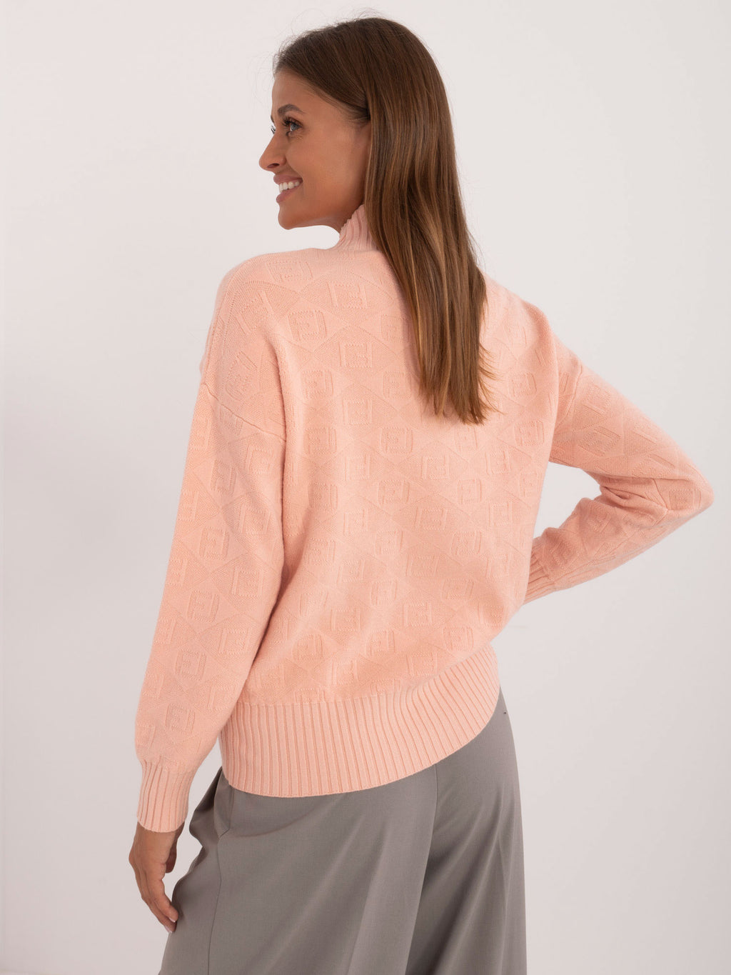 MELFIA – Musterpullover mit Stehkragen