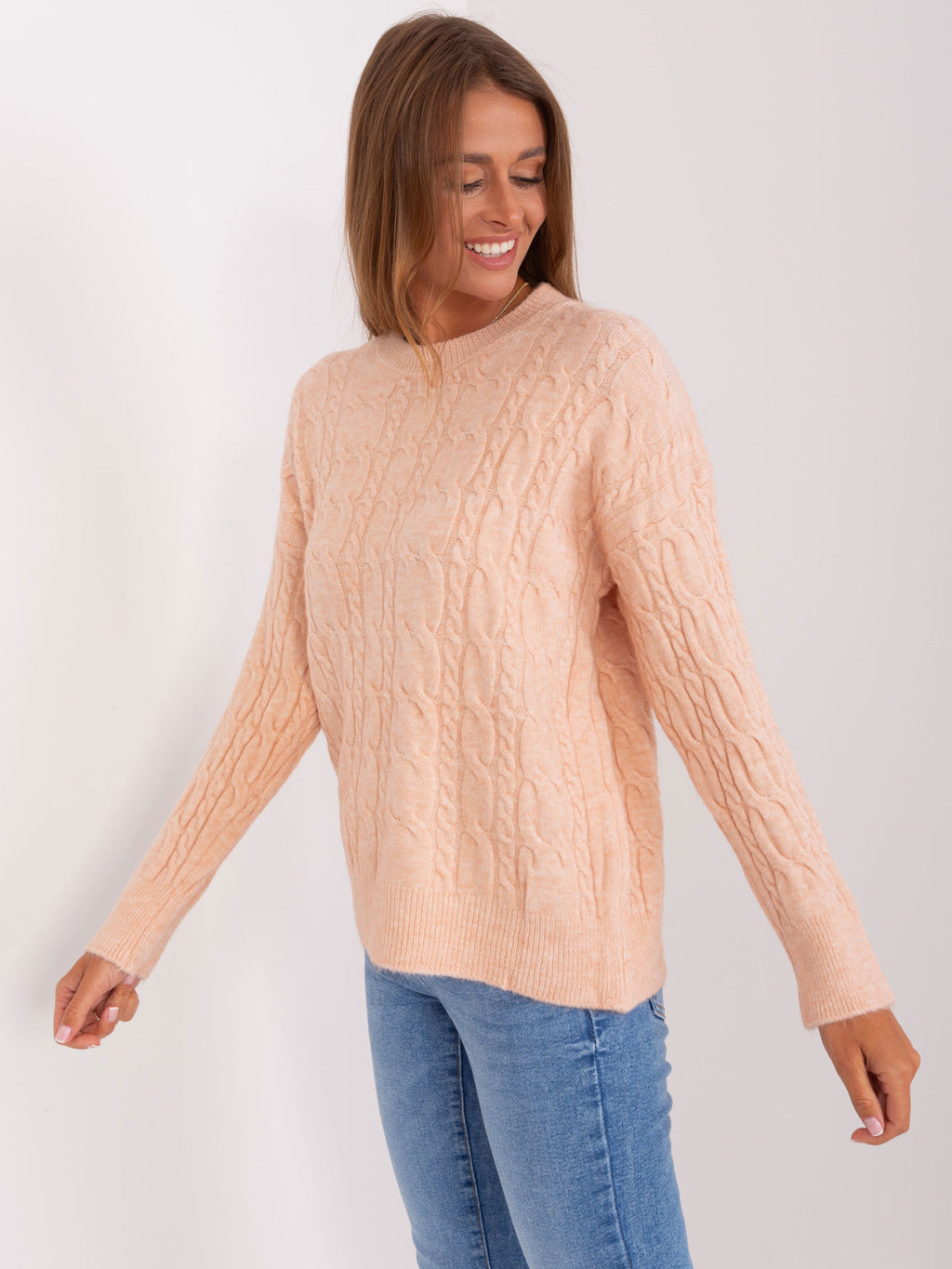 MELFIA – Lockerer Pullover mit Zopfmuster