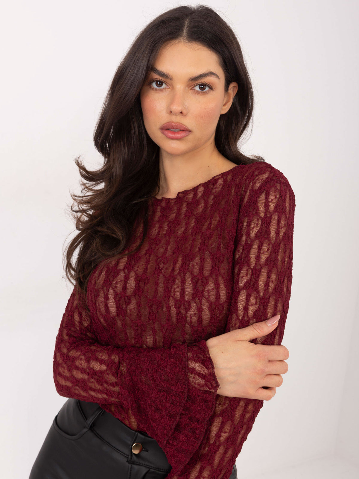 MELFIA Fitted Lace Blouse