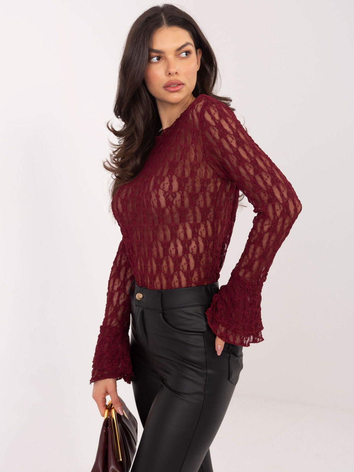 MELFIA Fitted Lace Blouse