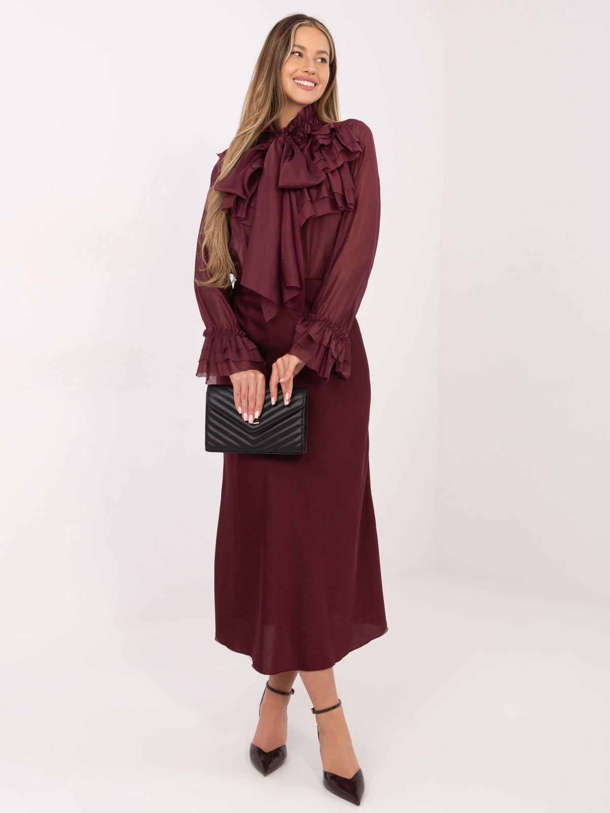 MELFIA Elegante Bluse mit Schleife