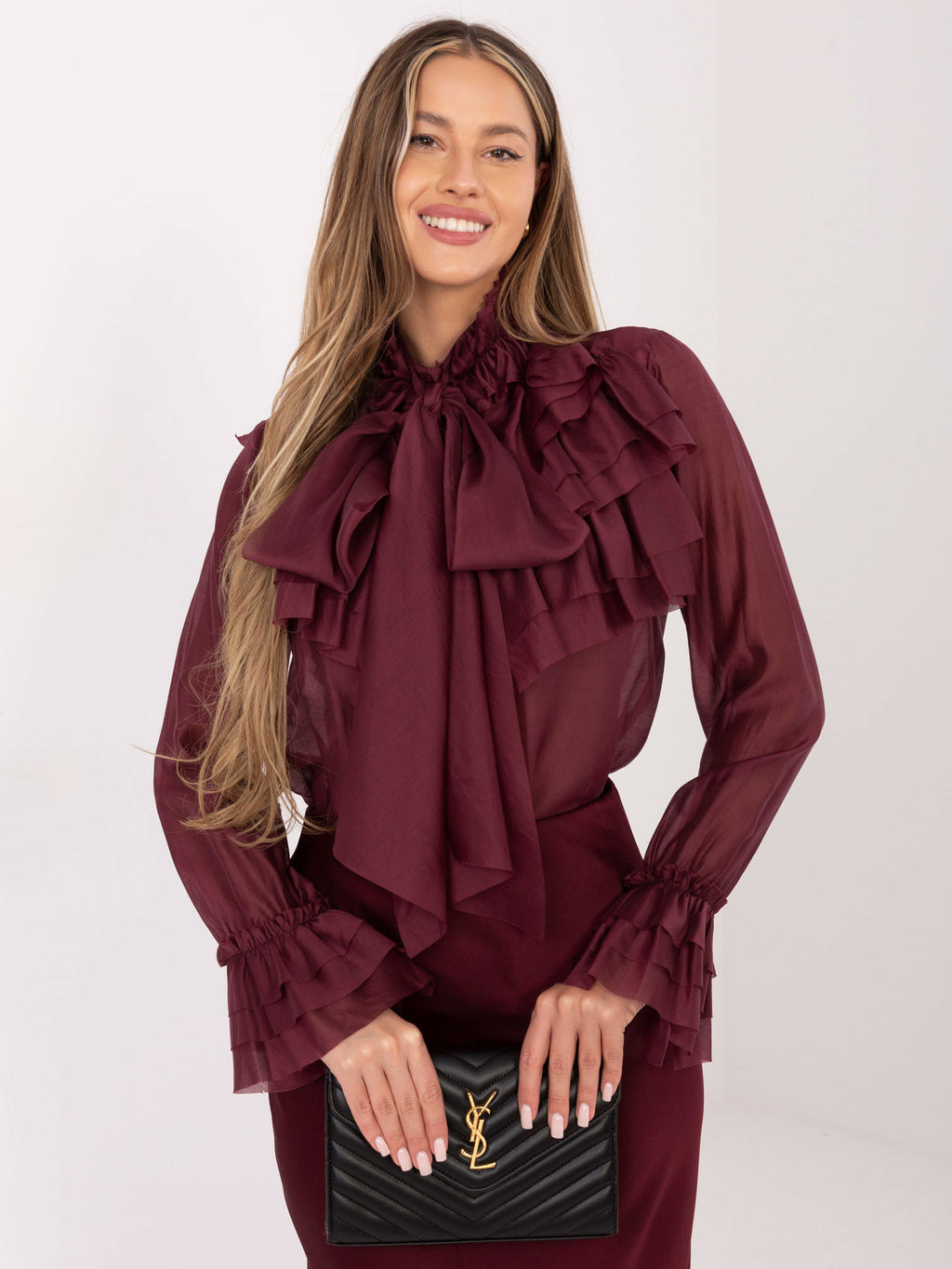 MELFIA Elegante Bluse mit Schleife