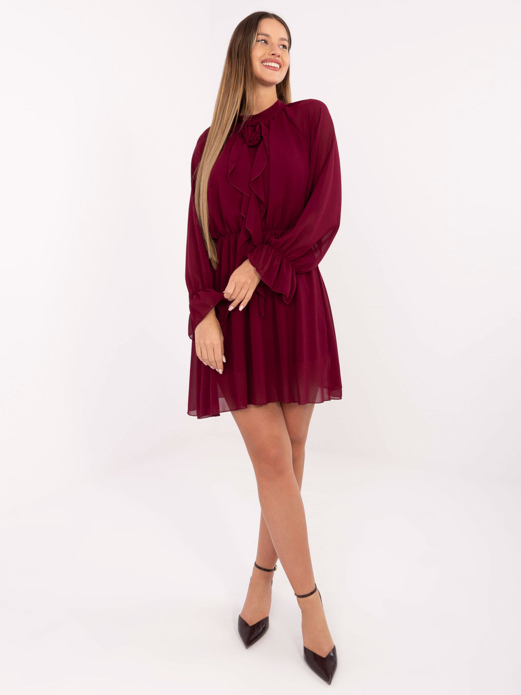 MELFIA Elegantes Cocktailkleid mit Rüsche