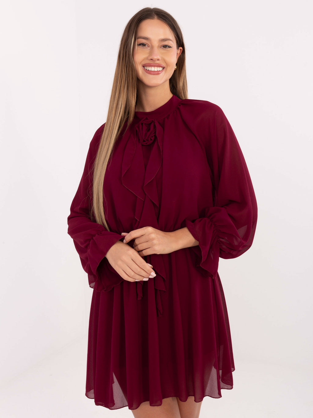 MELFIA Elegantes Cocktailkleid mit Rüsche