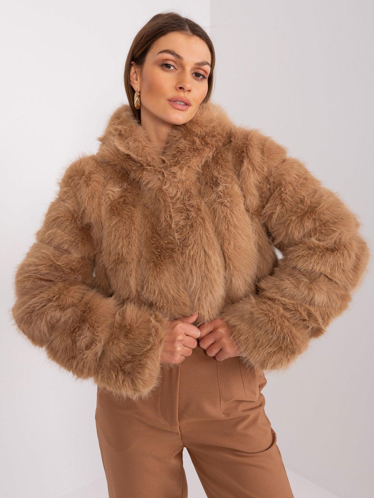 MELFIA LIA – Elegante Damen-Pelzjacke mit Kapuze
