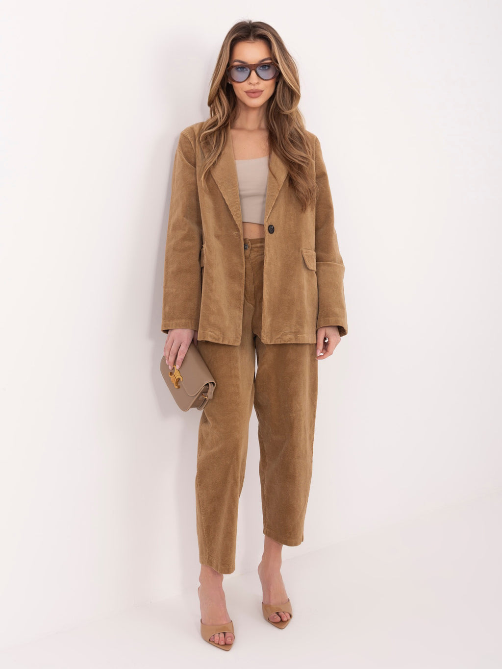 MELFIA  Cordjacke mit Taschenimitat