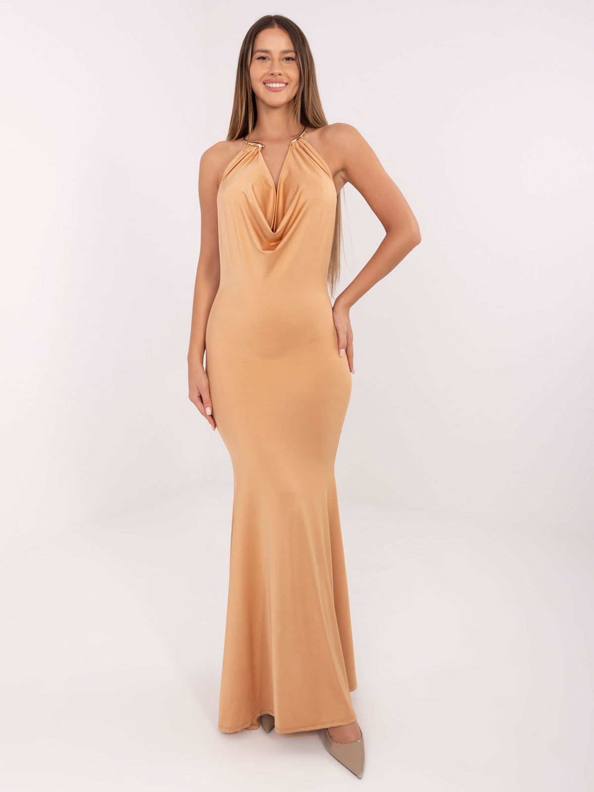 MELFIA Open Back Maxi Evening Dress