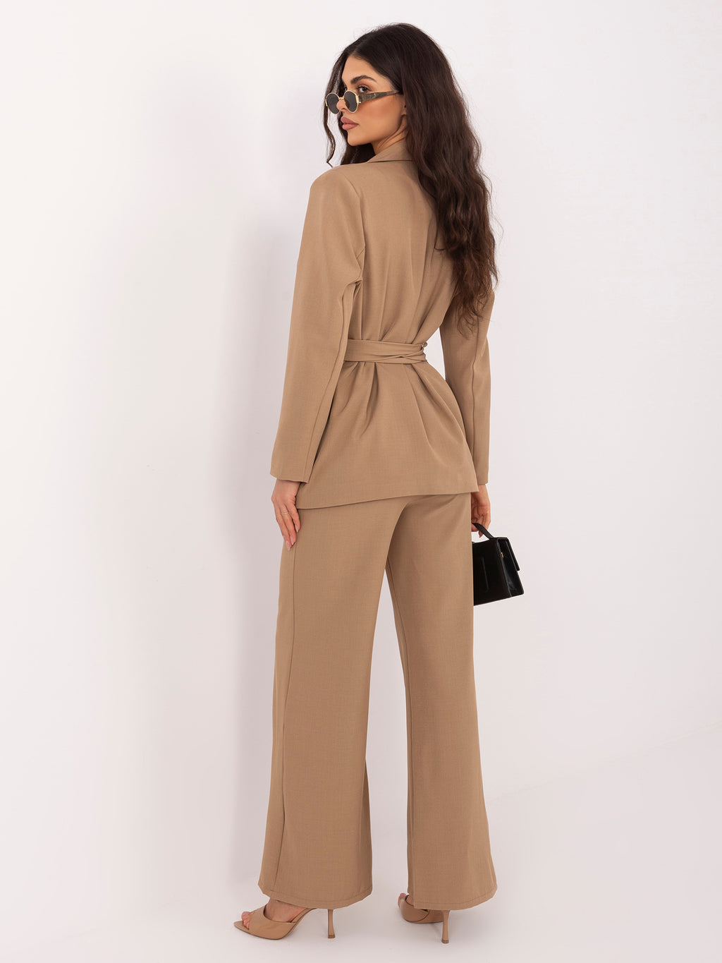 MELFIA Kamelfarbener Zweiteiler mit weiter Hose – Elegantes Set