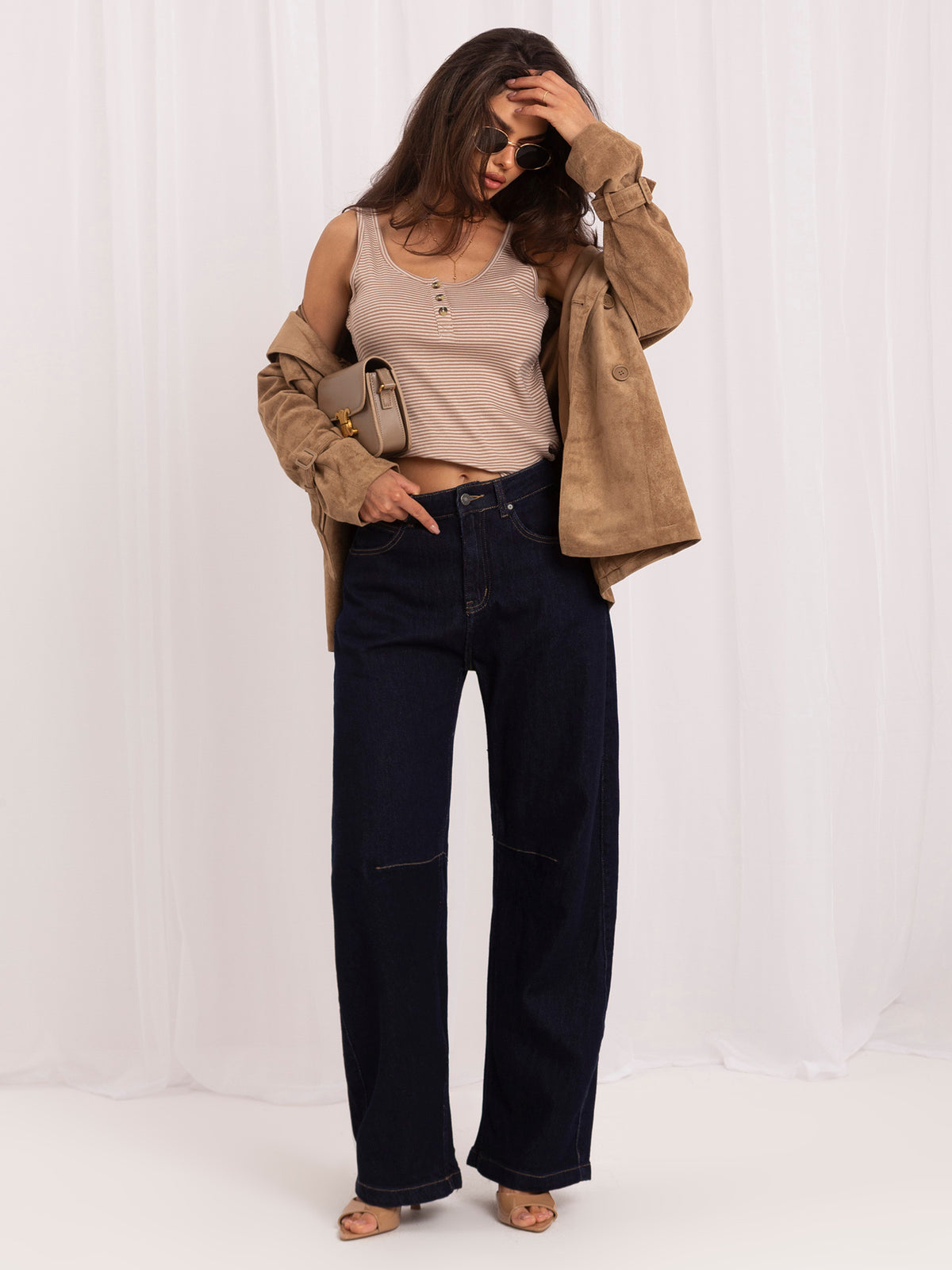 MELFIA Short Suede-Look Coat