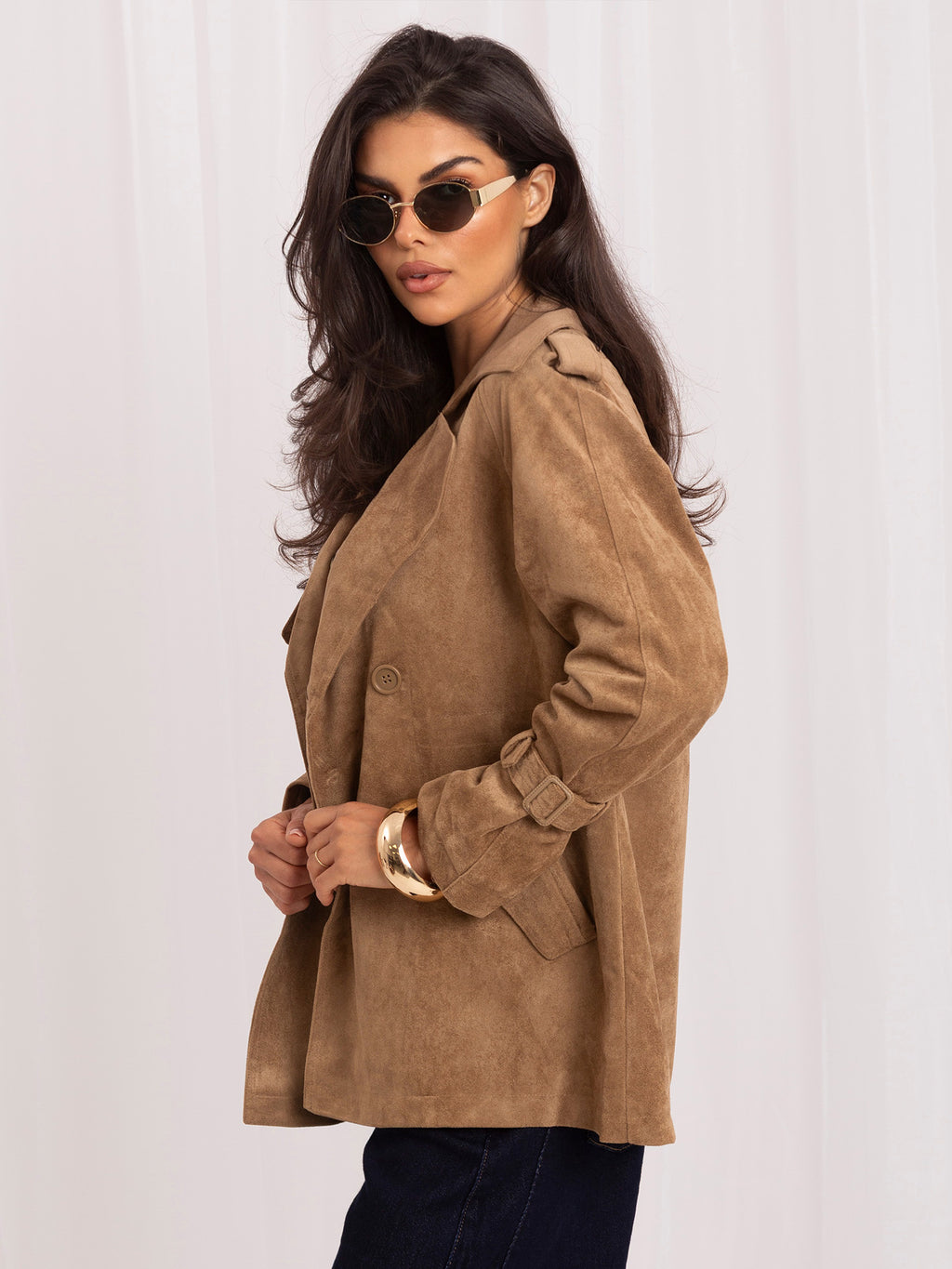 MELFIA Short Suede-Look Coat