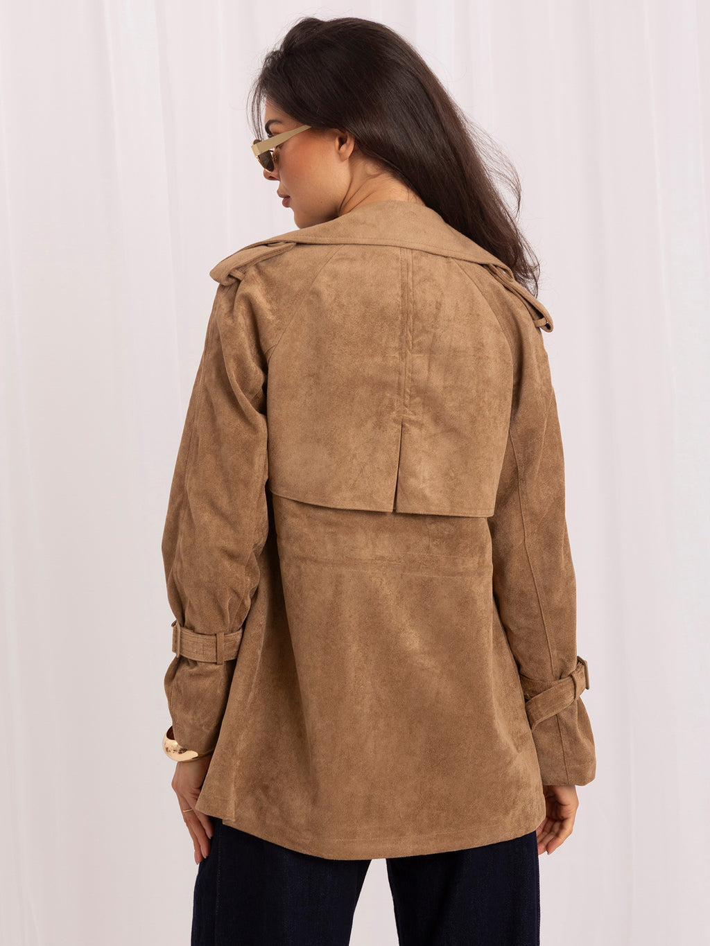 MELFIA Short Suede-Look Coat