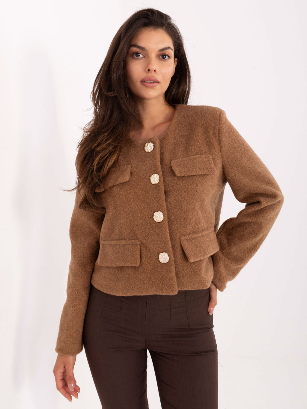 MELFIA Elegante Kurzjacke mit dekorativen Taschen