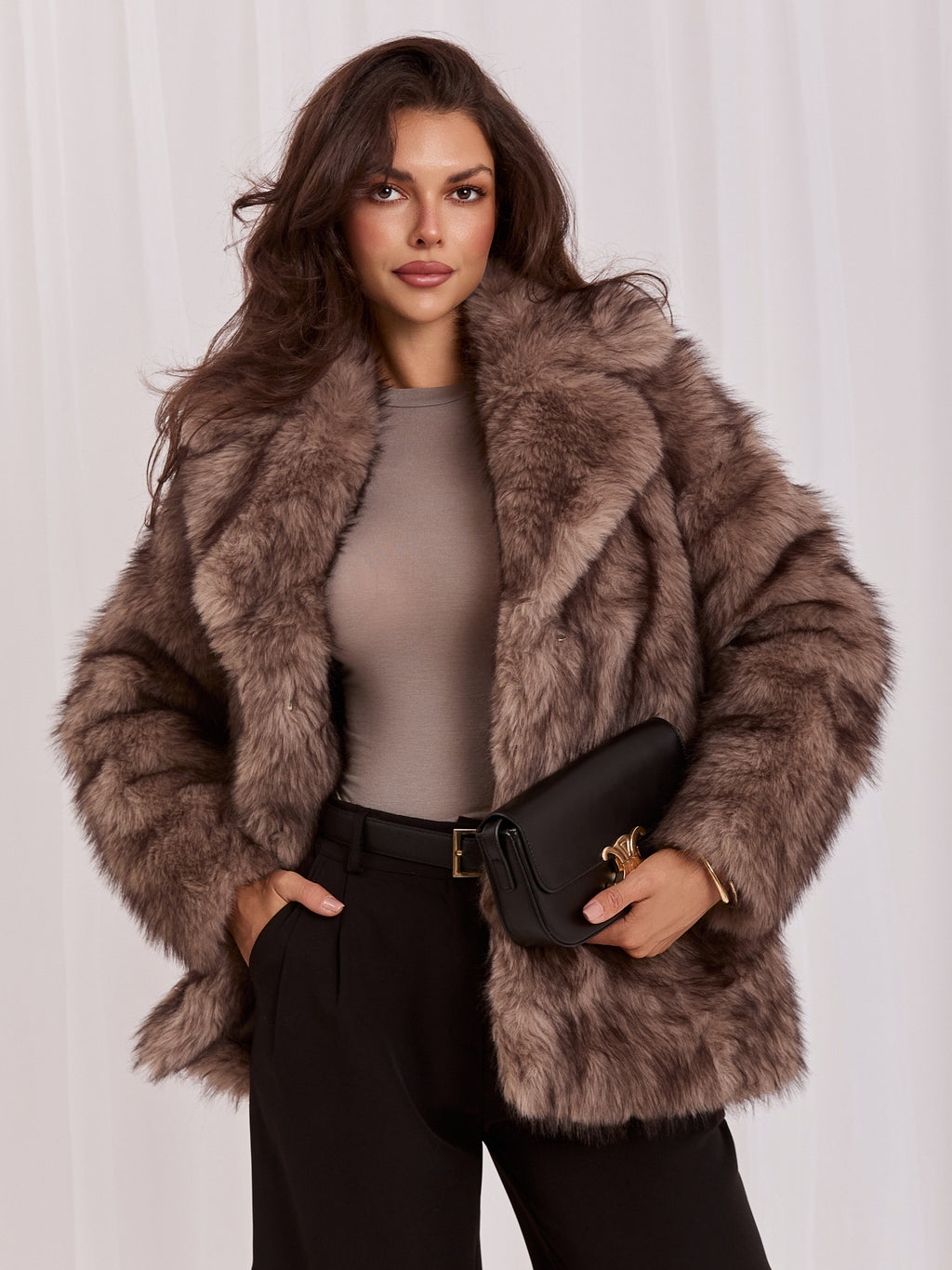 MELFIA Classic Fur Collar Jacket