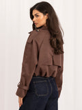 MELFIA Faux Suede Cropped Jacket