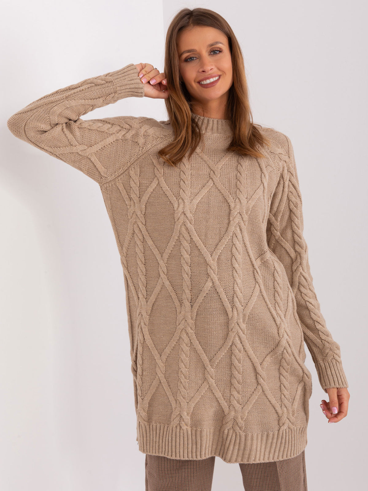 MELFIA Strickkleid mit Zopfmuster