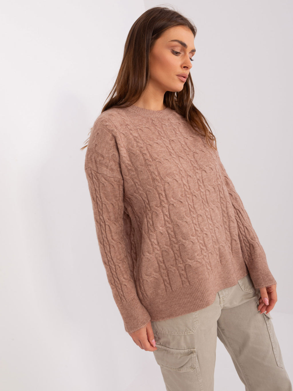 MELFIA – Lockerer Pullover mit Zopfmuster