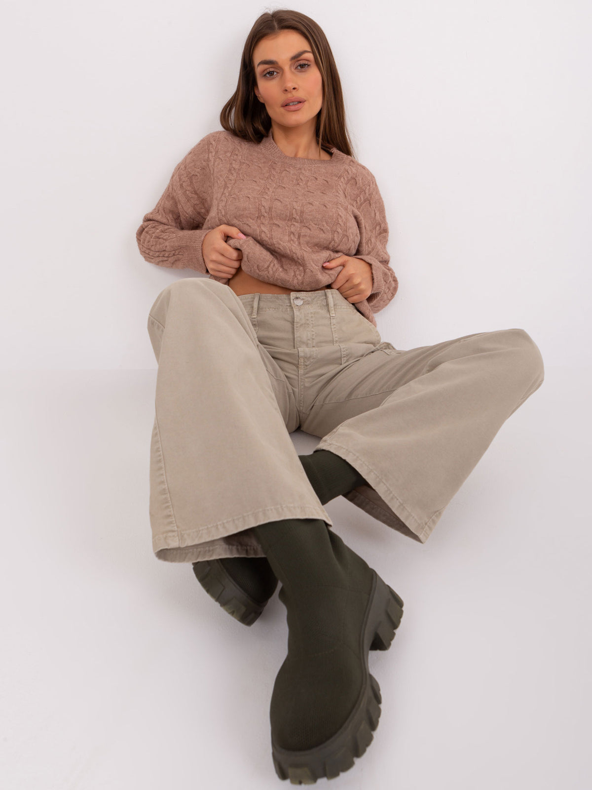 MELFIA – Lockerer Pullover mit Zopfmuster