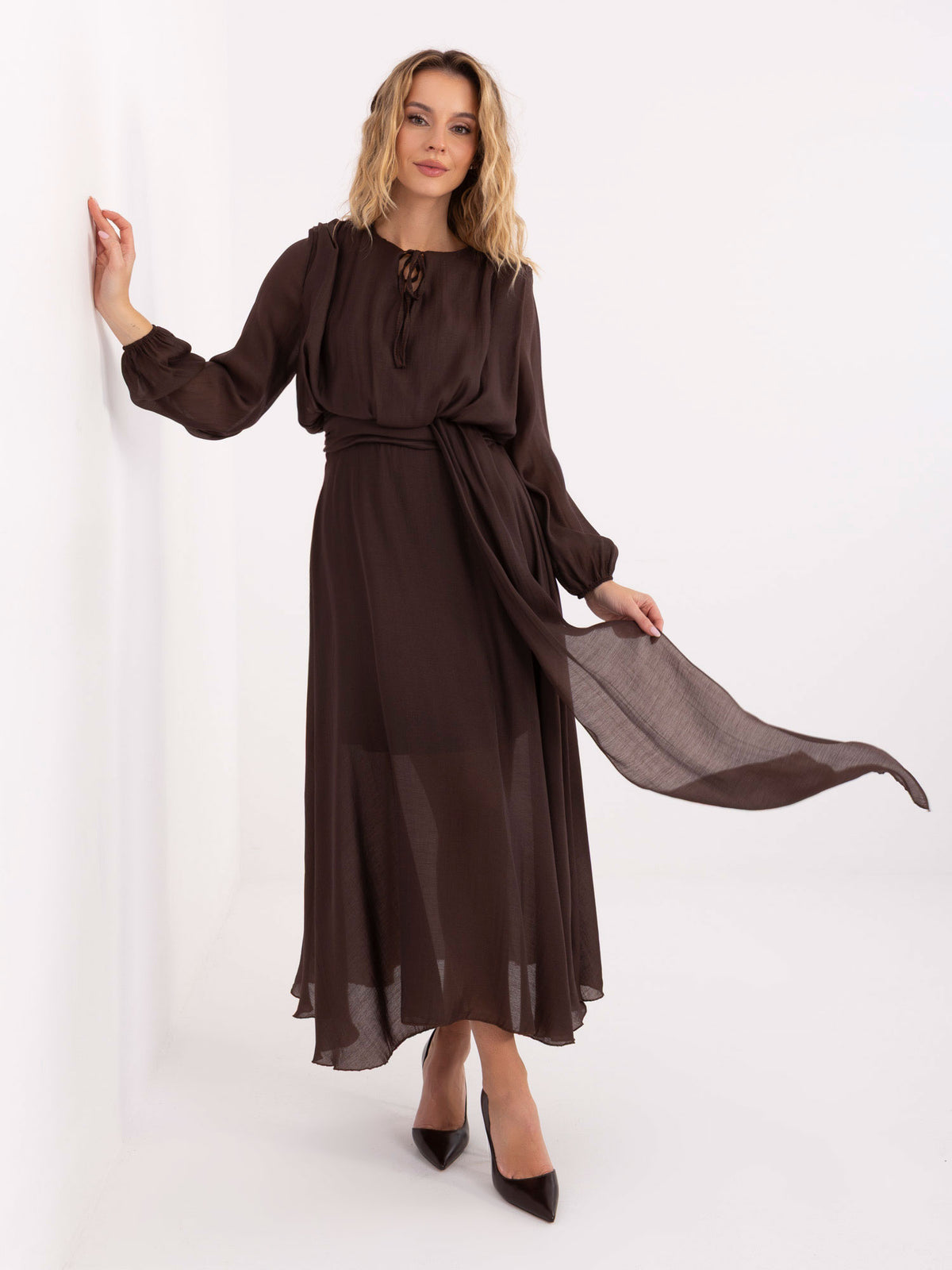MELFIA Elegantes Kleid mit Gebundenem Dekolleté