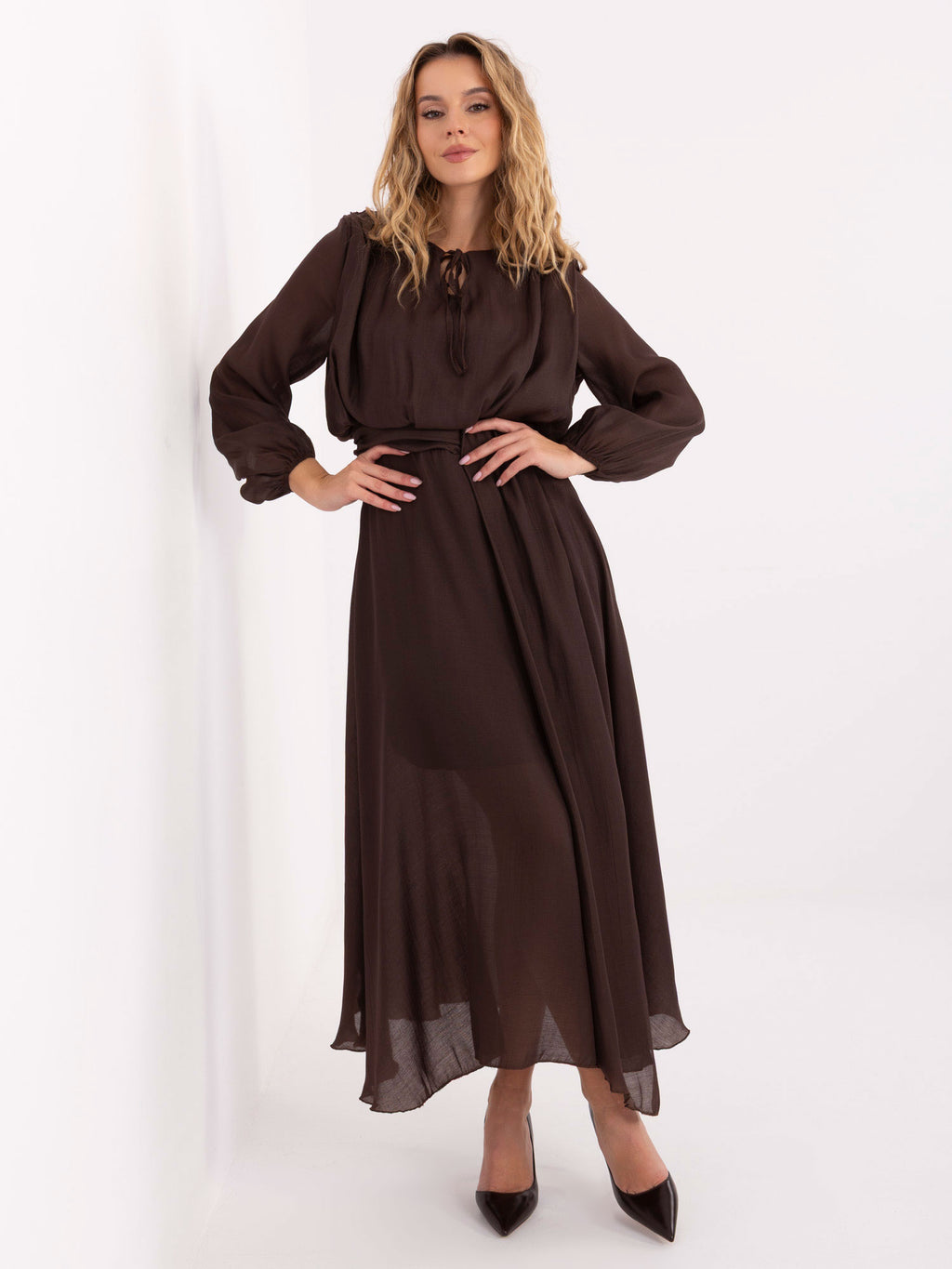 MELFIA Elegantes Kleid mit Gebundenem Dekolleté