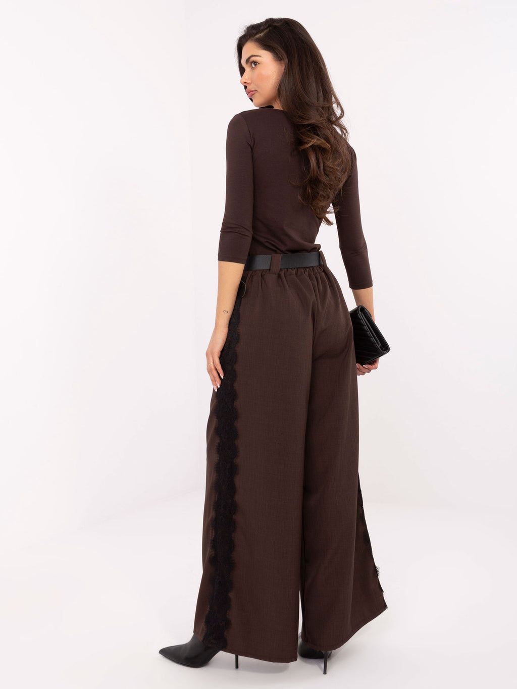 MELFIA Elegante Hose mit Spitzenstreifen