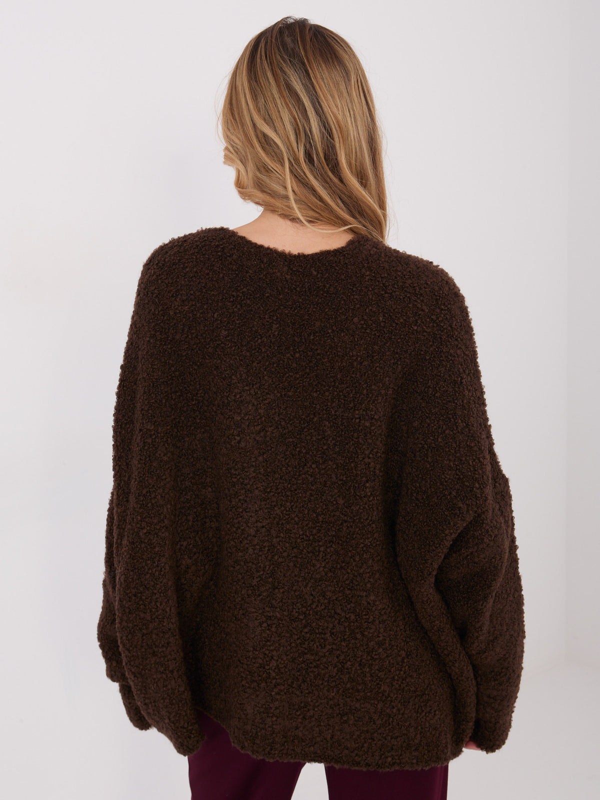 MELFIA® Bouclé-Pullover mit Zierknöpfen
