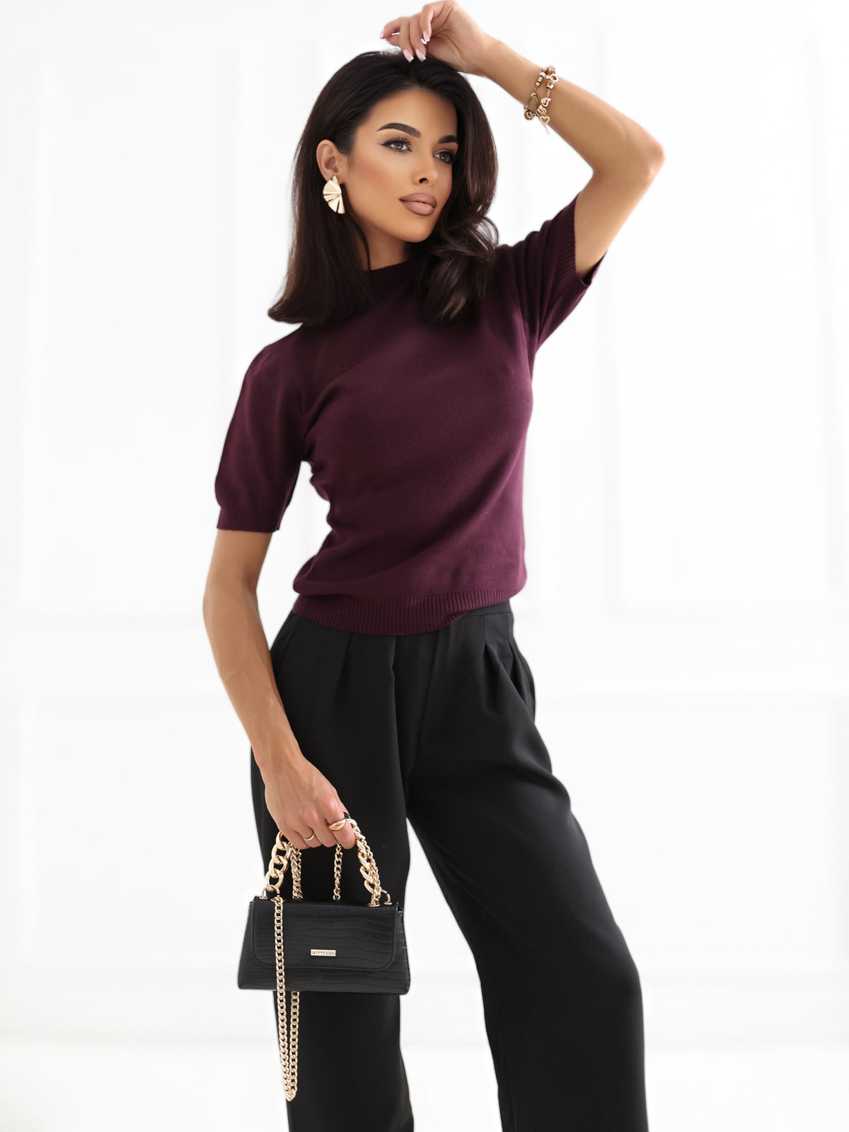 MELFIA  – Klassischer Pullover mit Kurzen Ärmeln