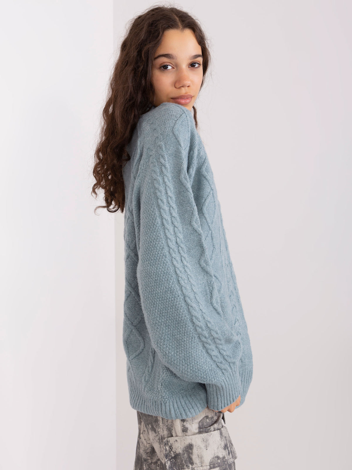 MELFIA – Damenpullover mit Zopfmuster und Rollkragen