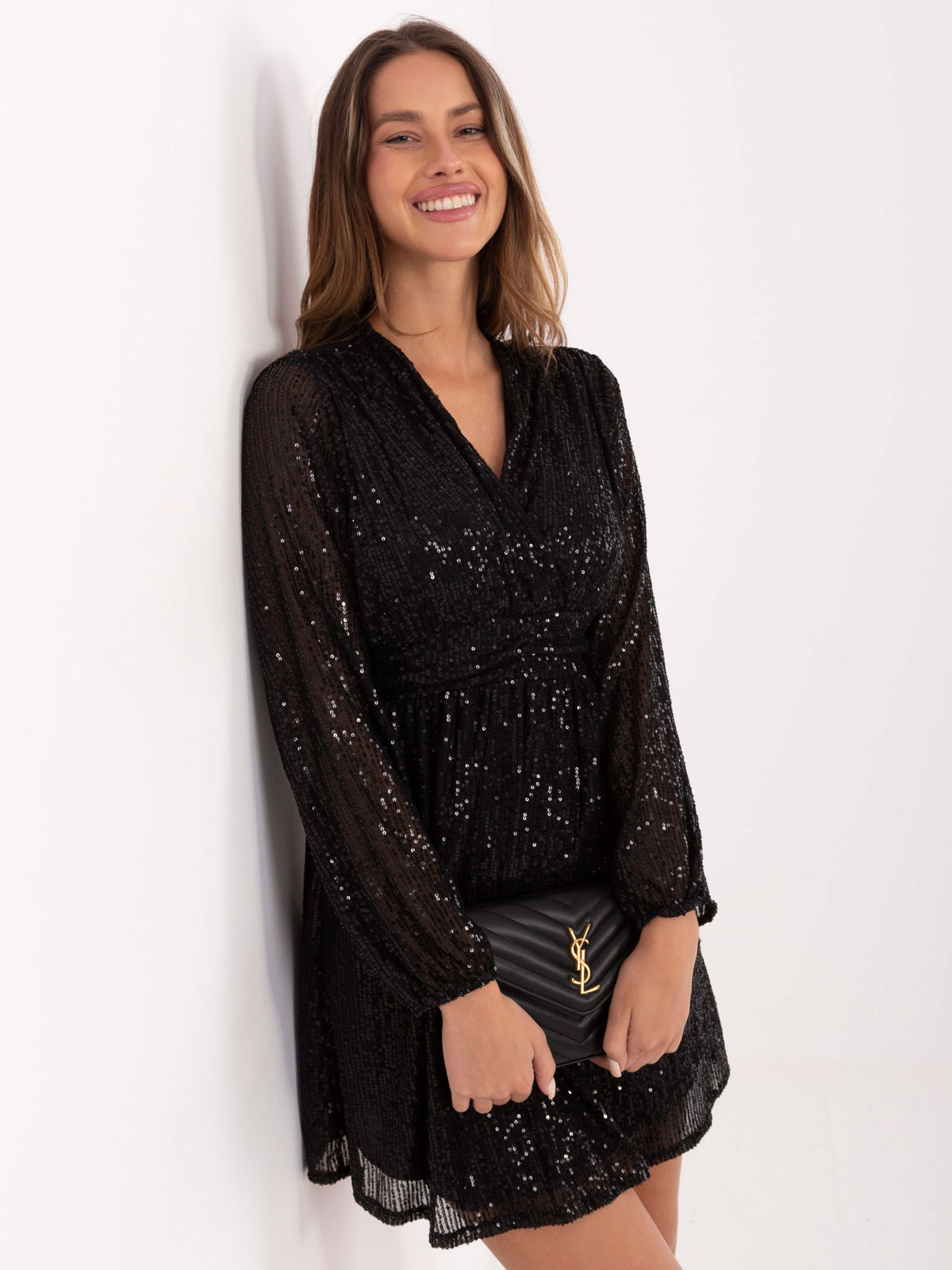 MELFIA® Pailletten-Wickelkleid