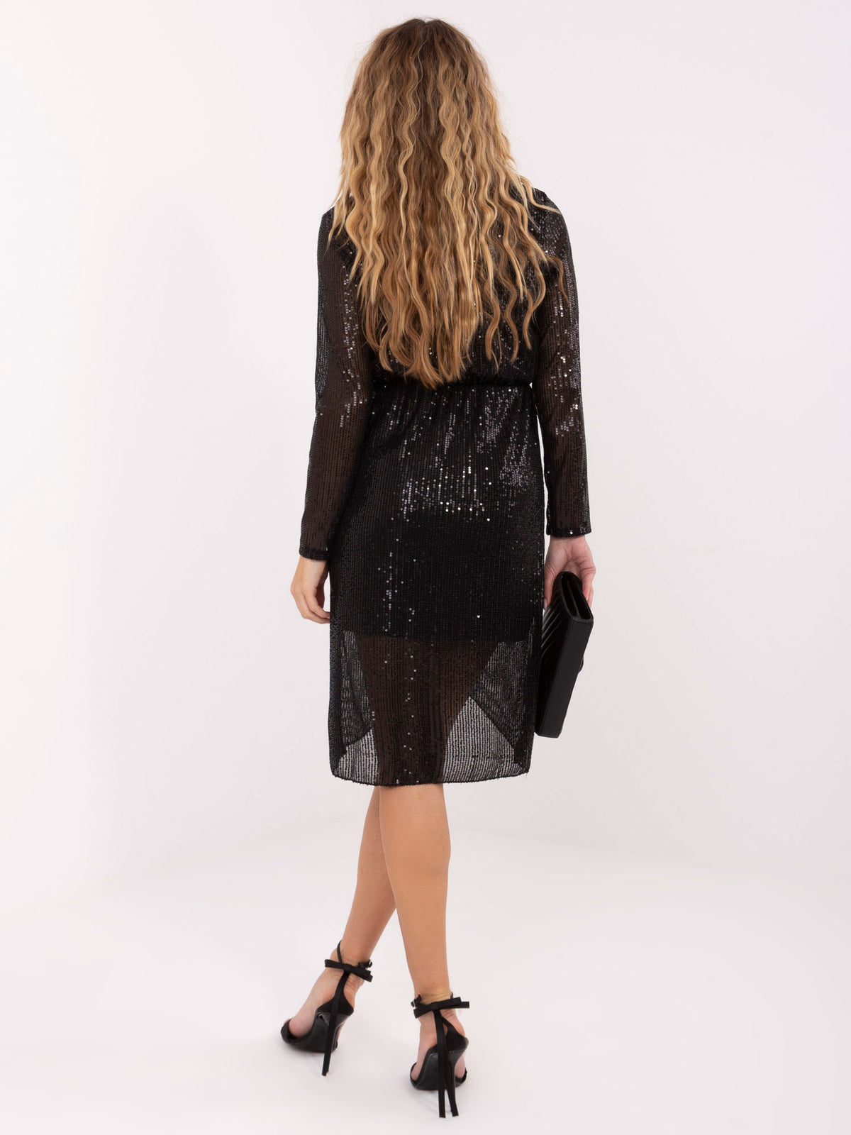 MELFIA® Paillettenkleid mit Wickelausschnitt