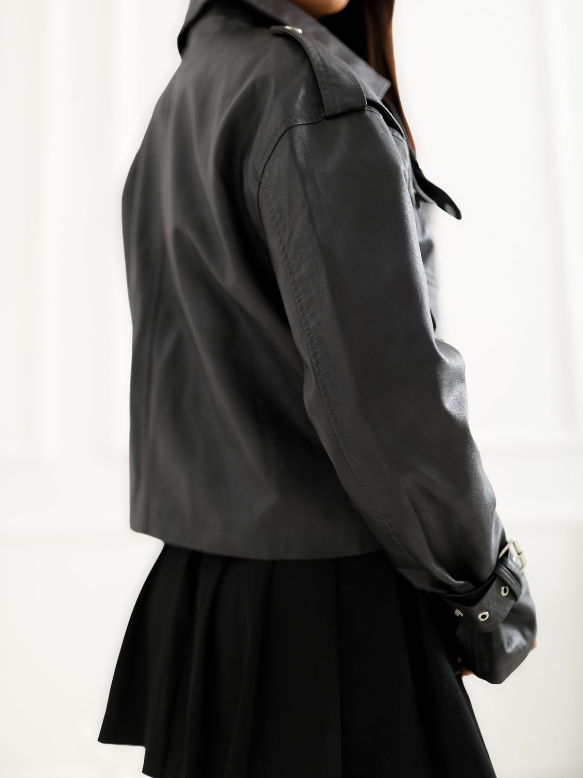 MELFIA Faux Leather Biker Jacket
