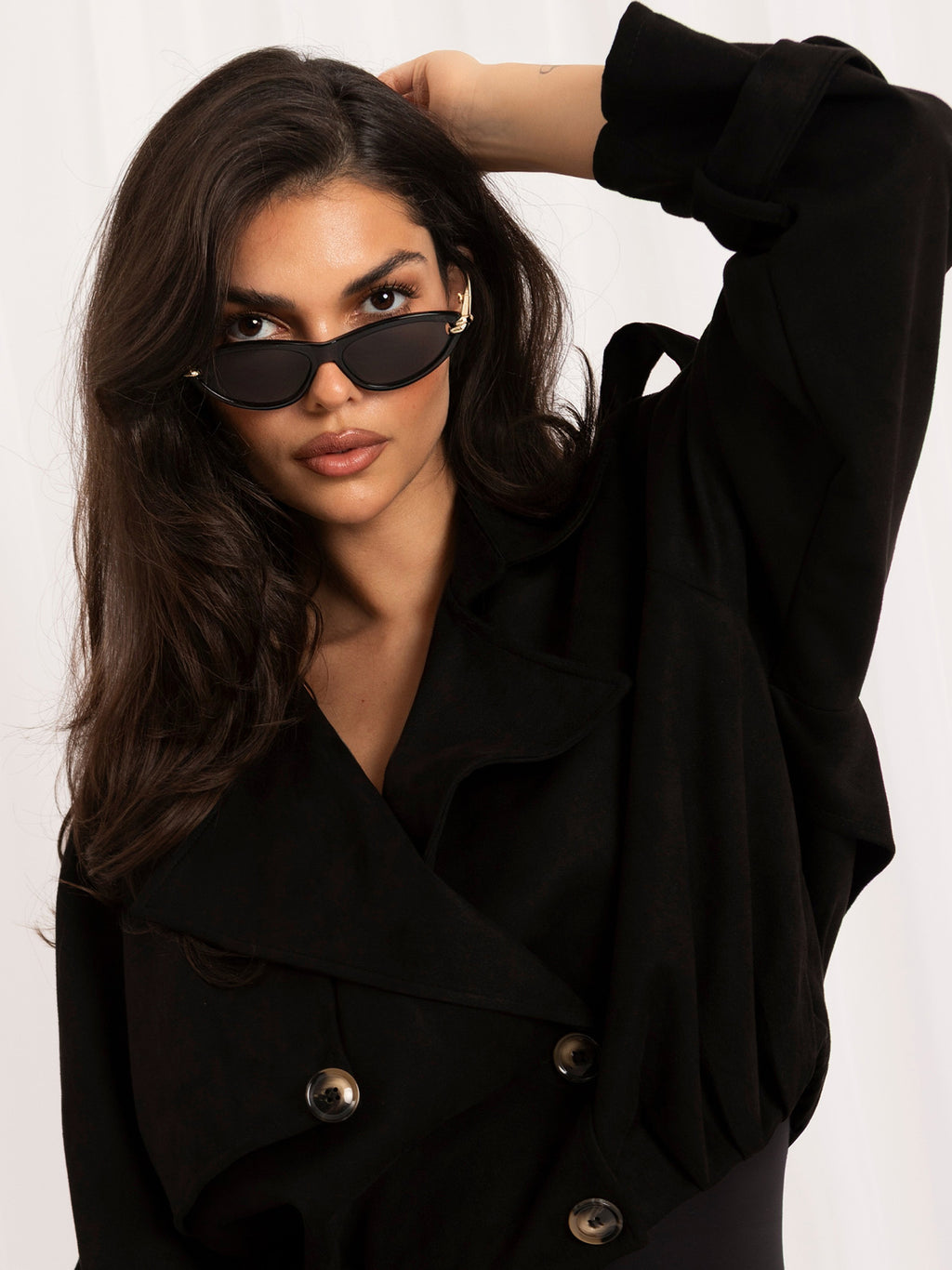 MELFIA Faux Suede Cropped Jacket