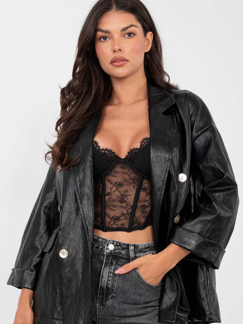 MELFIA   Oversize-Jacke aus Kunstleder