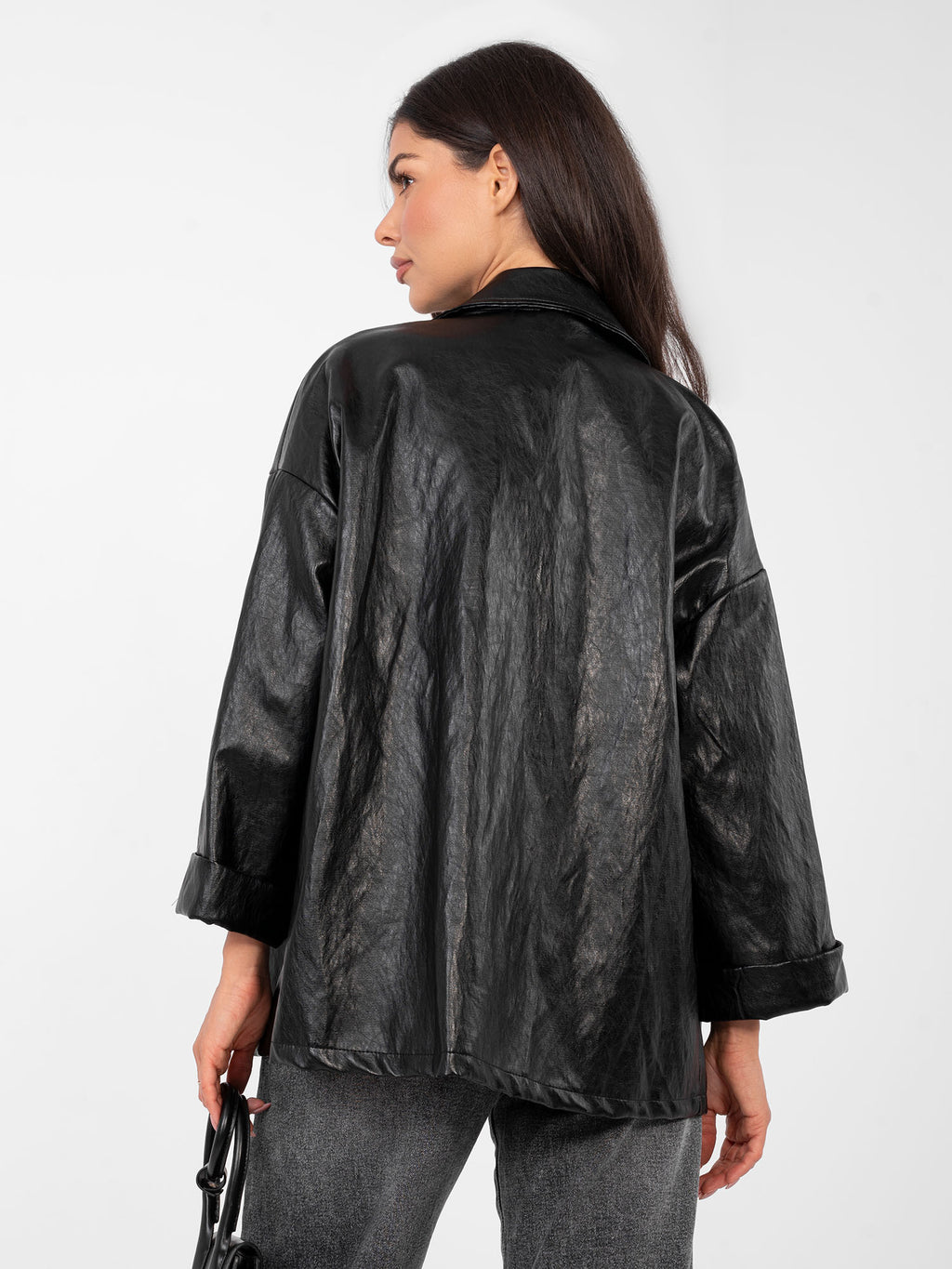 MELFIA   Oversize-Jacke aus Kunstleder