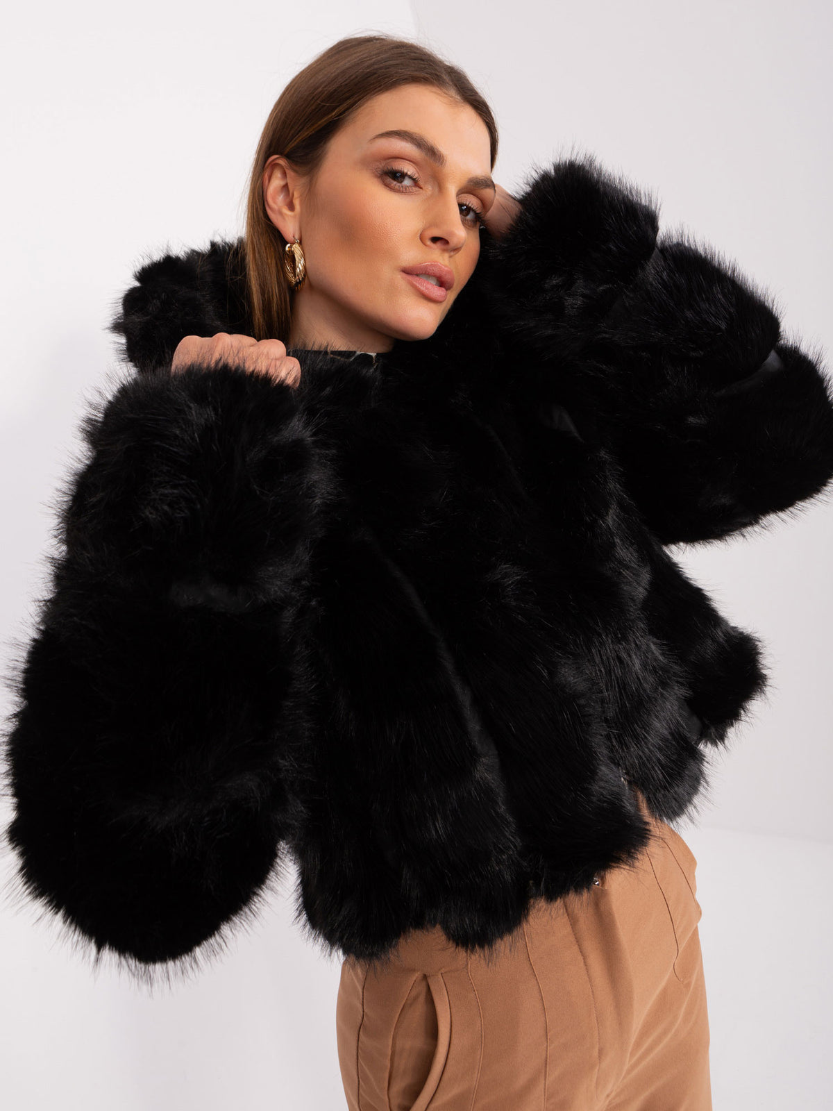 MELFIA LIA – Elegante Damen-Pelzjacke mit Kapuze
