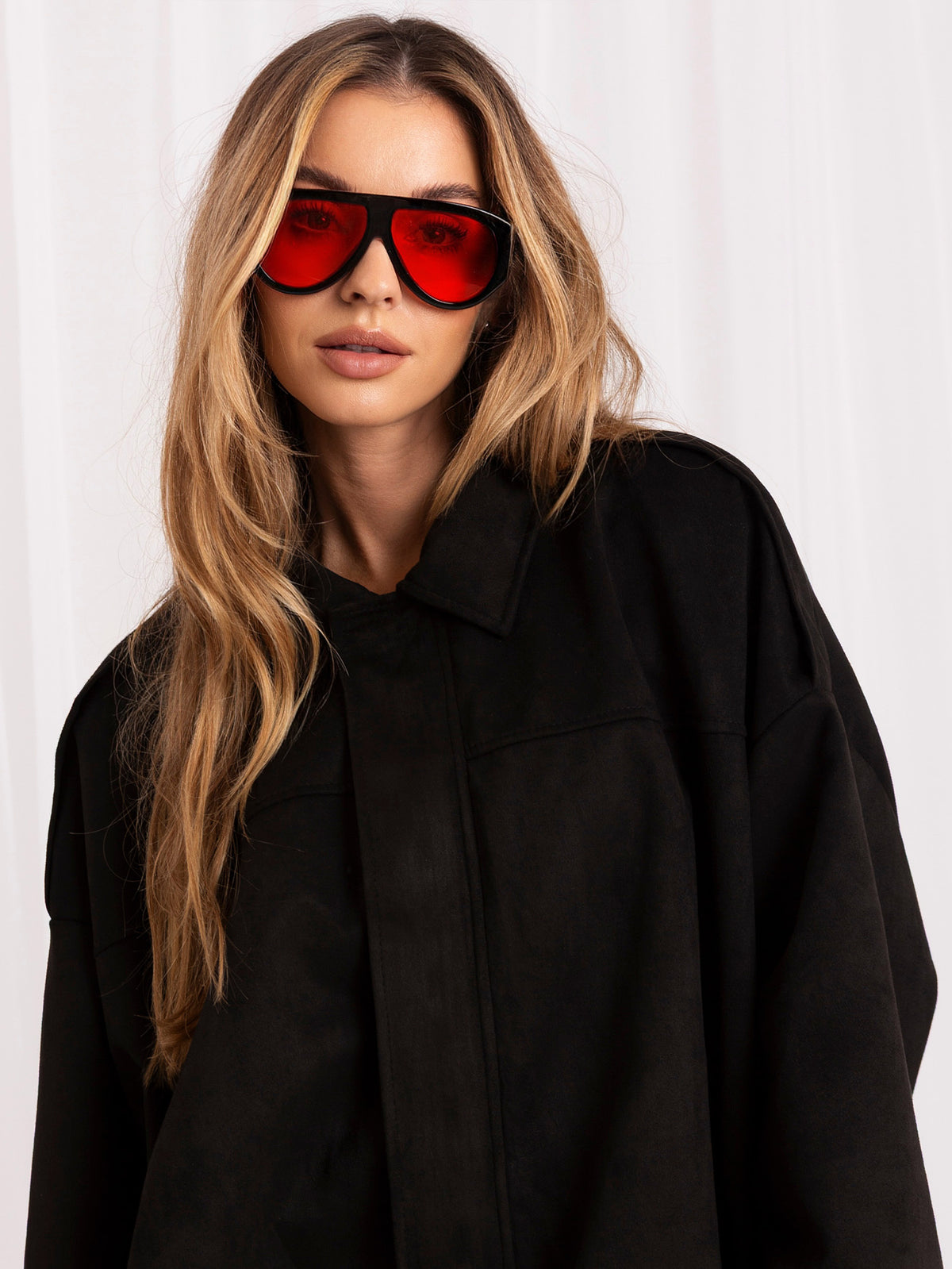 MELFIA Faux Suede Zip Bomber Jacket