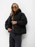 MELFIA Schwarze Damen Winterjacke 2-in-1 – Jacke mit abnehmbaren Ärmeln