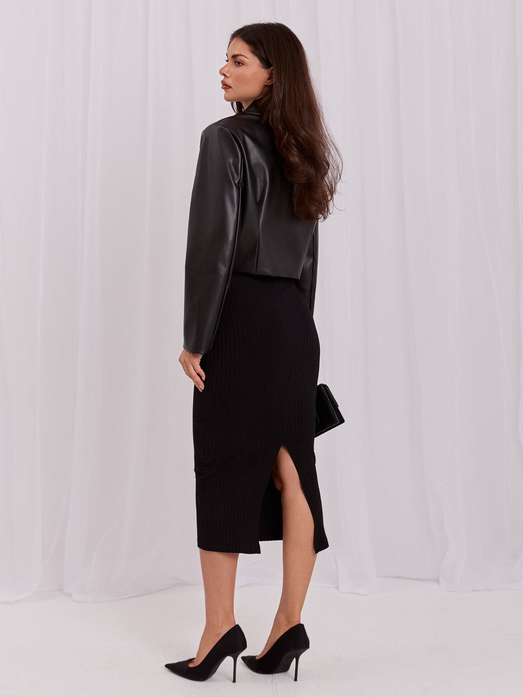 MELFIA Striped Midi Skirt