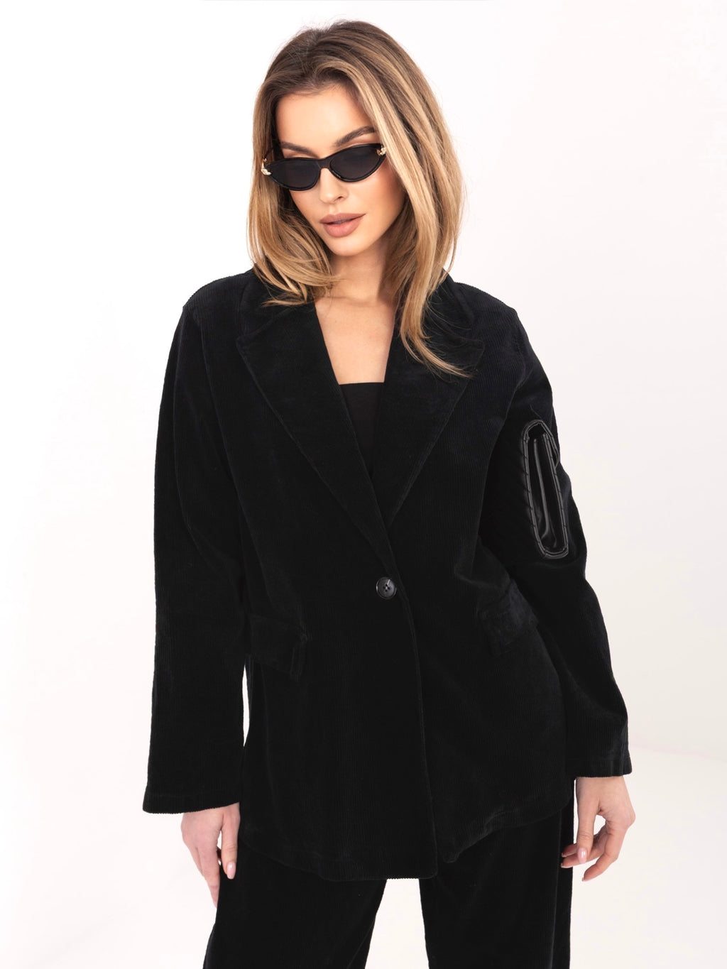 MELFIA  Cordjacke mit Taschenimitat
