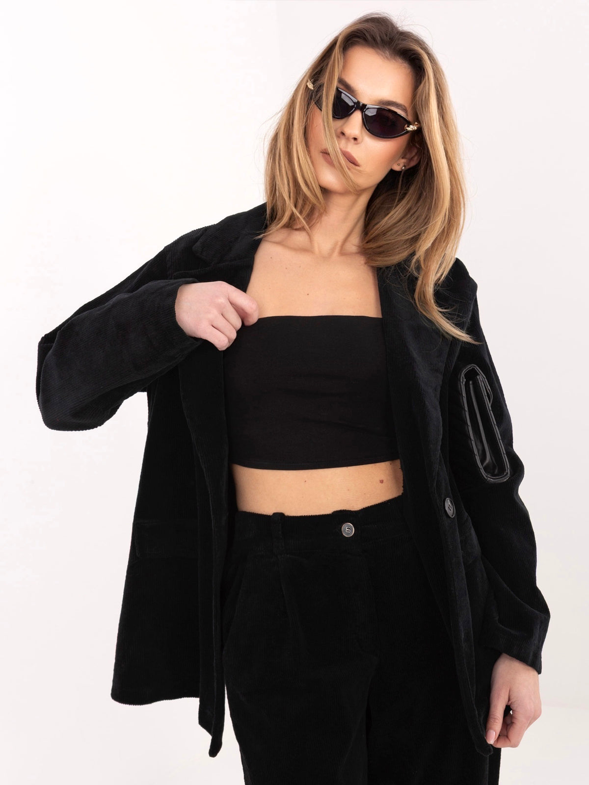 MELFIA  Cordjacke mit Taschenimitat