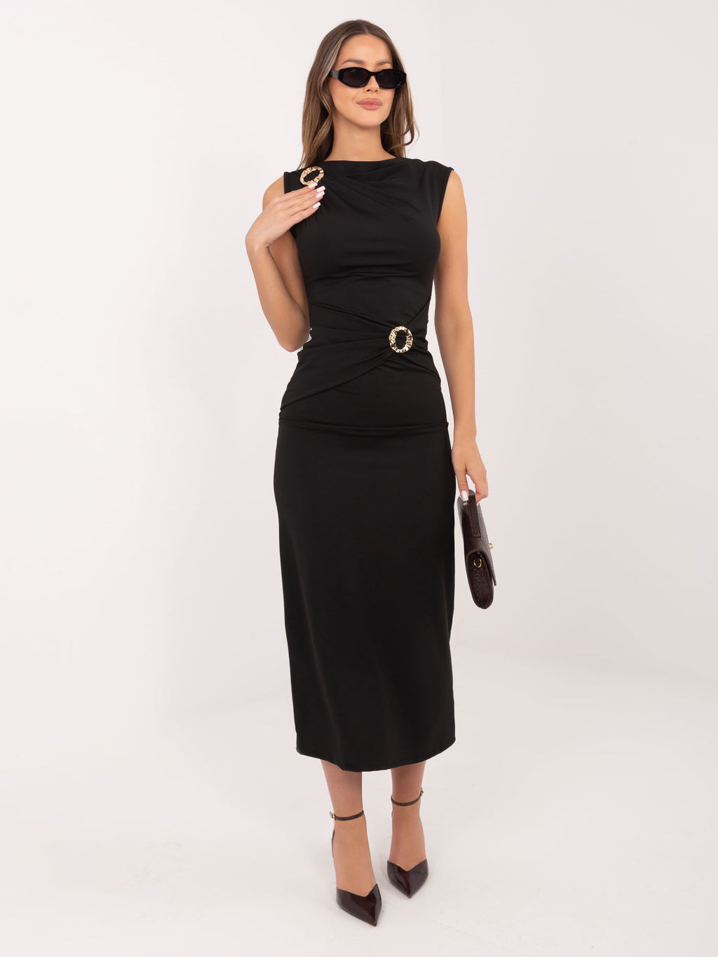 MELFIA Slit Evening Dress