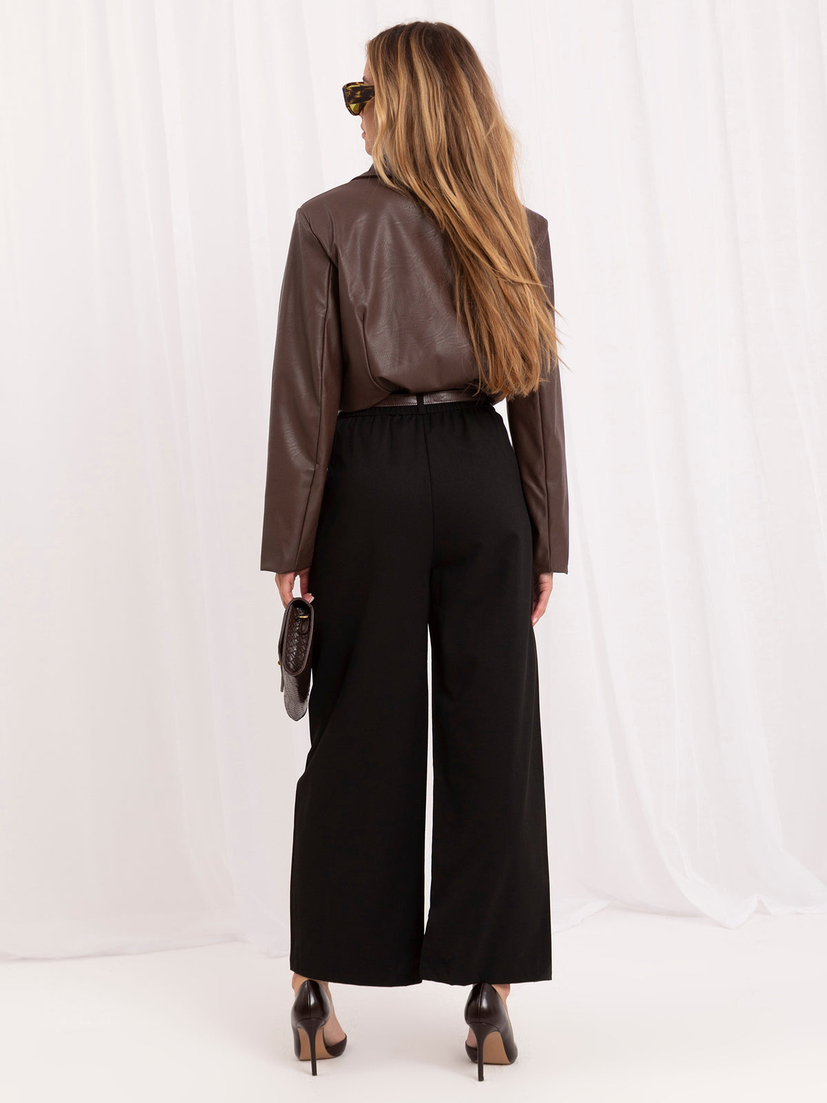 MELFIA Belted Wide Leg Trousers